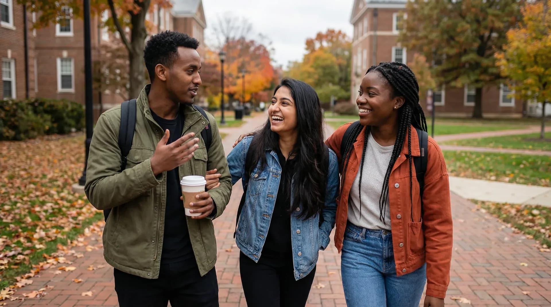 International students on campus
