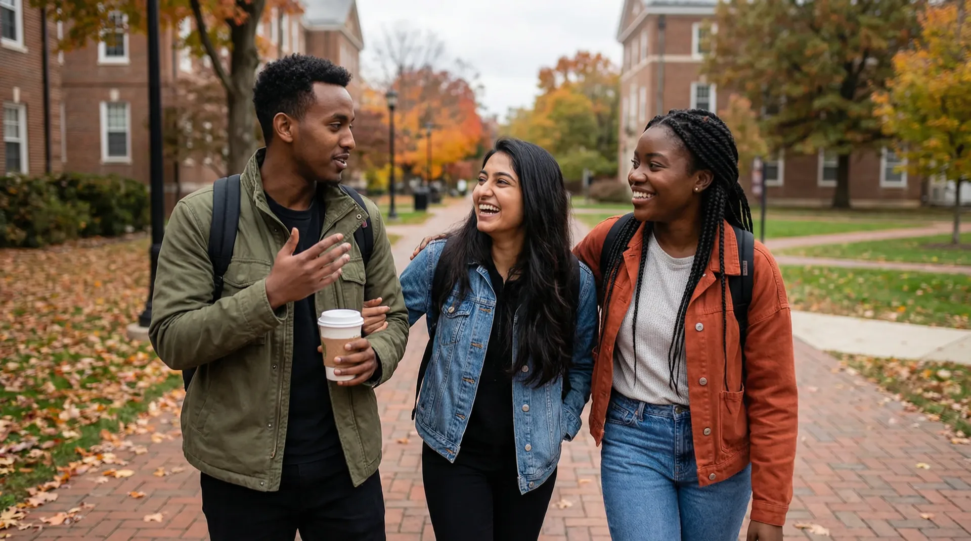 International students on campus