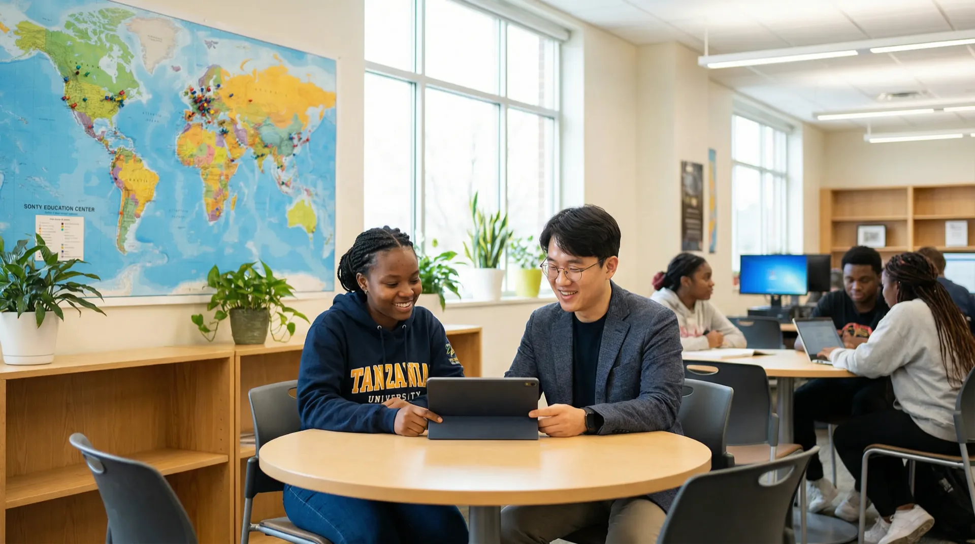 Education advisor helping a student plan their journey
